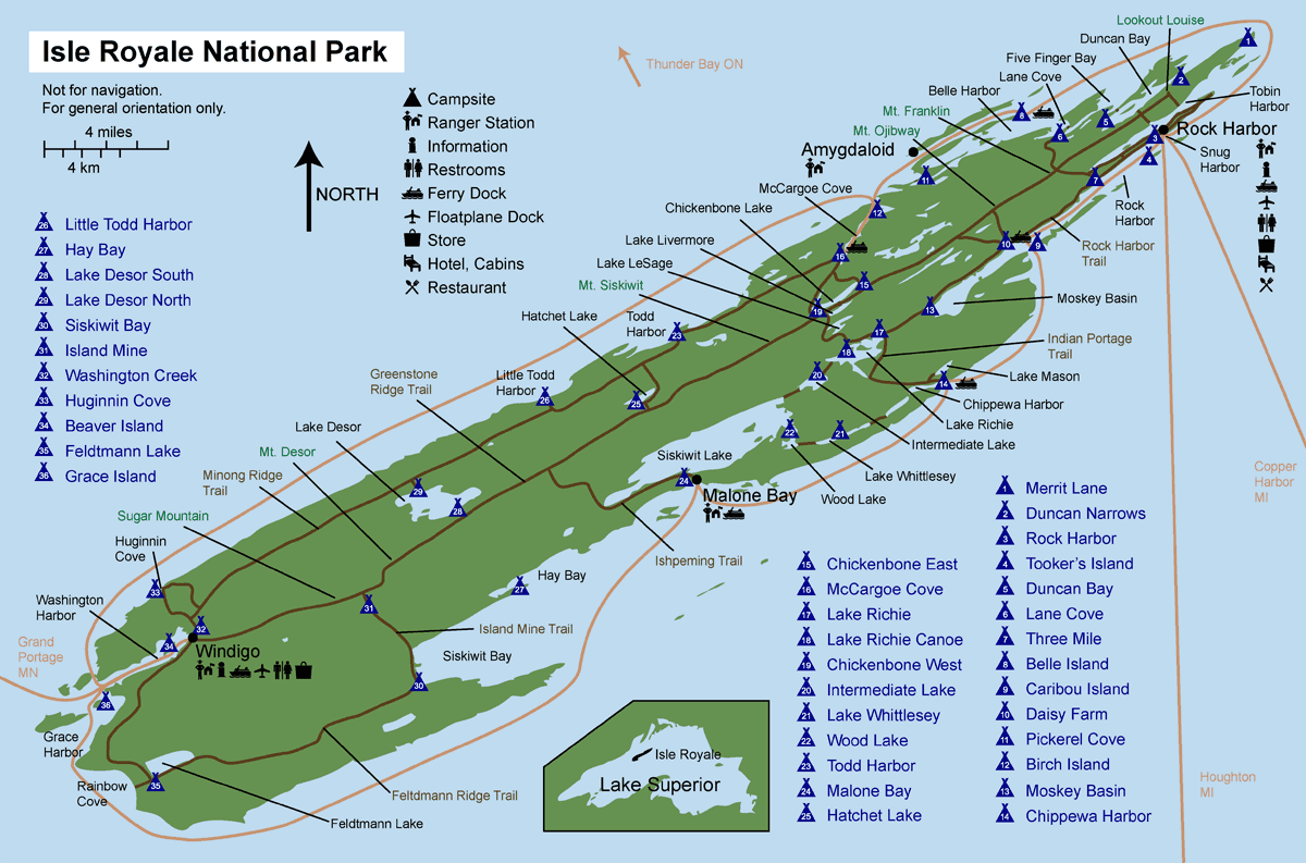 Map of Isle Royale